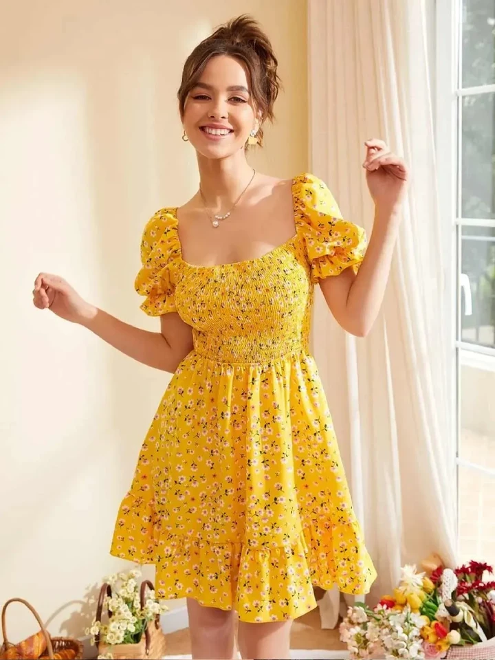 Printed Yellow Dress