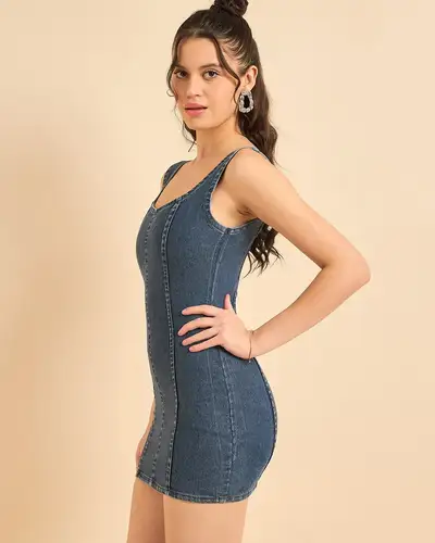 Twilight Trench Panelled Denim Dress