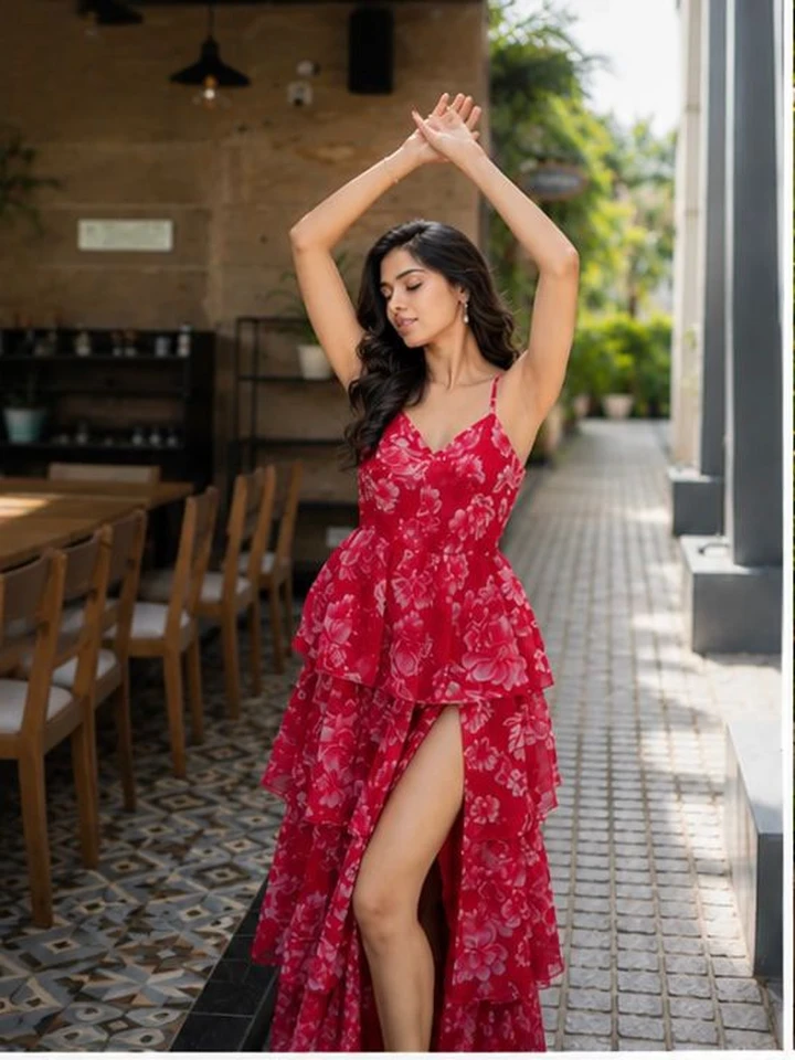 Red Floral Dress