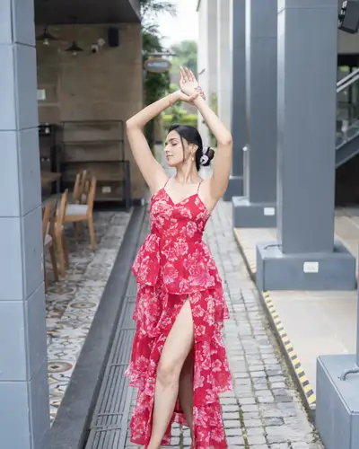Red Floral Dress