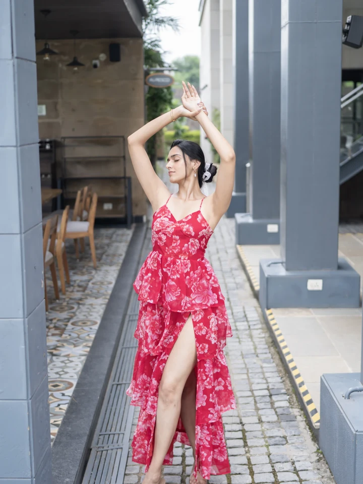 Red Floral Dress