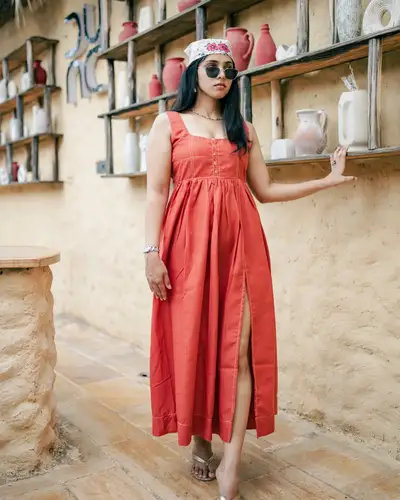 Slit Midi Dress