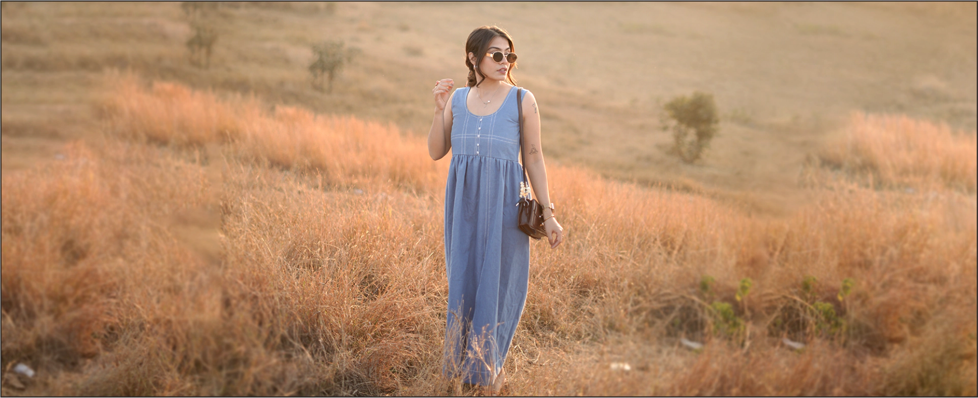 The Timeless Charm of the Blue Denim Thread Midi Dress – Your Everyday Go-To Outfit