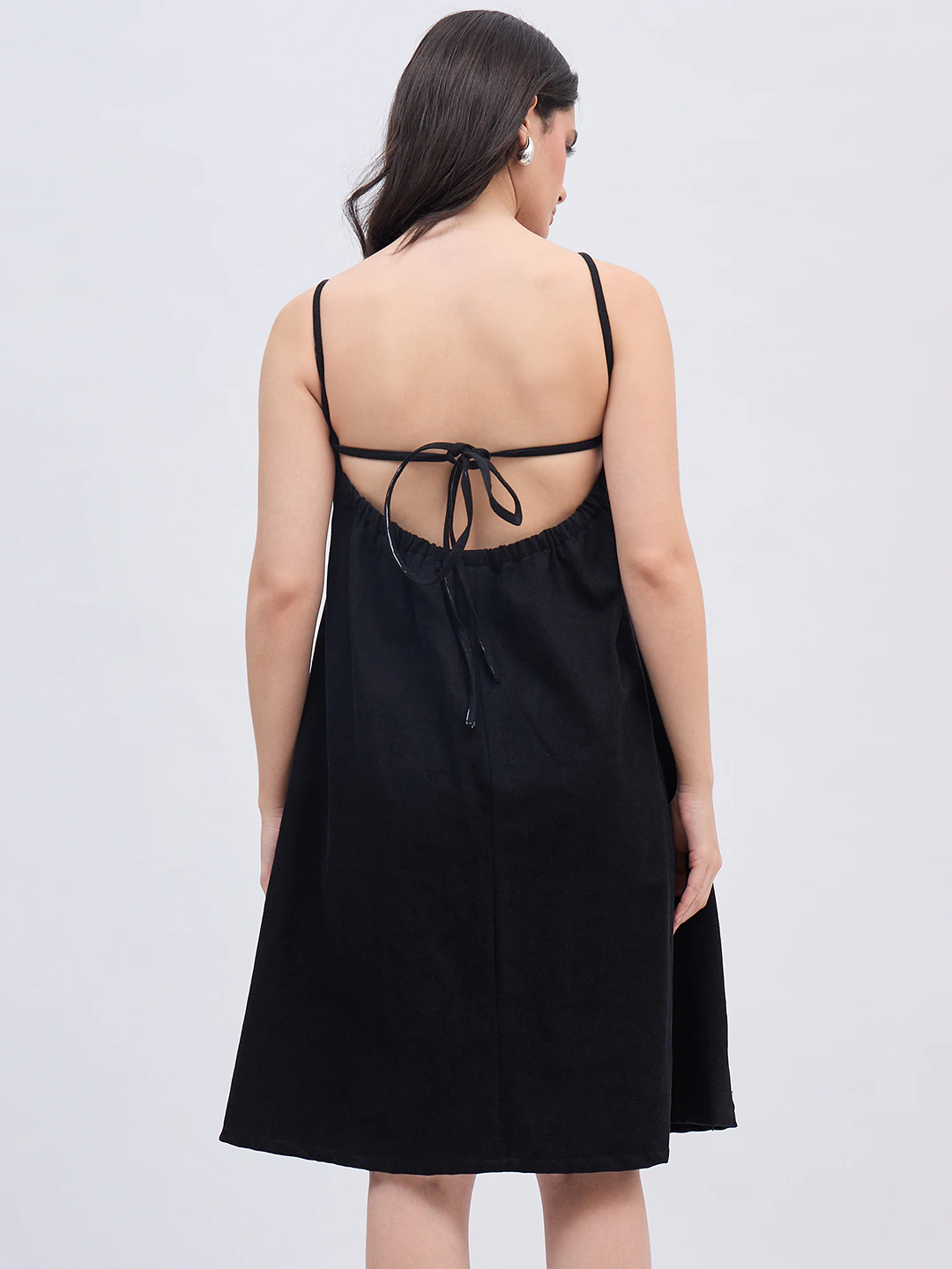 Black Midi Denim Dress