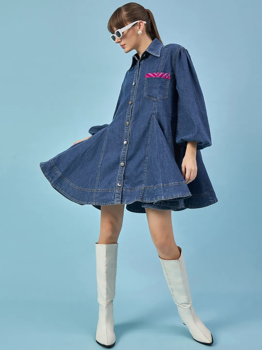 Dark Blue Denim Dalliance Dress