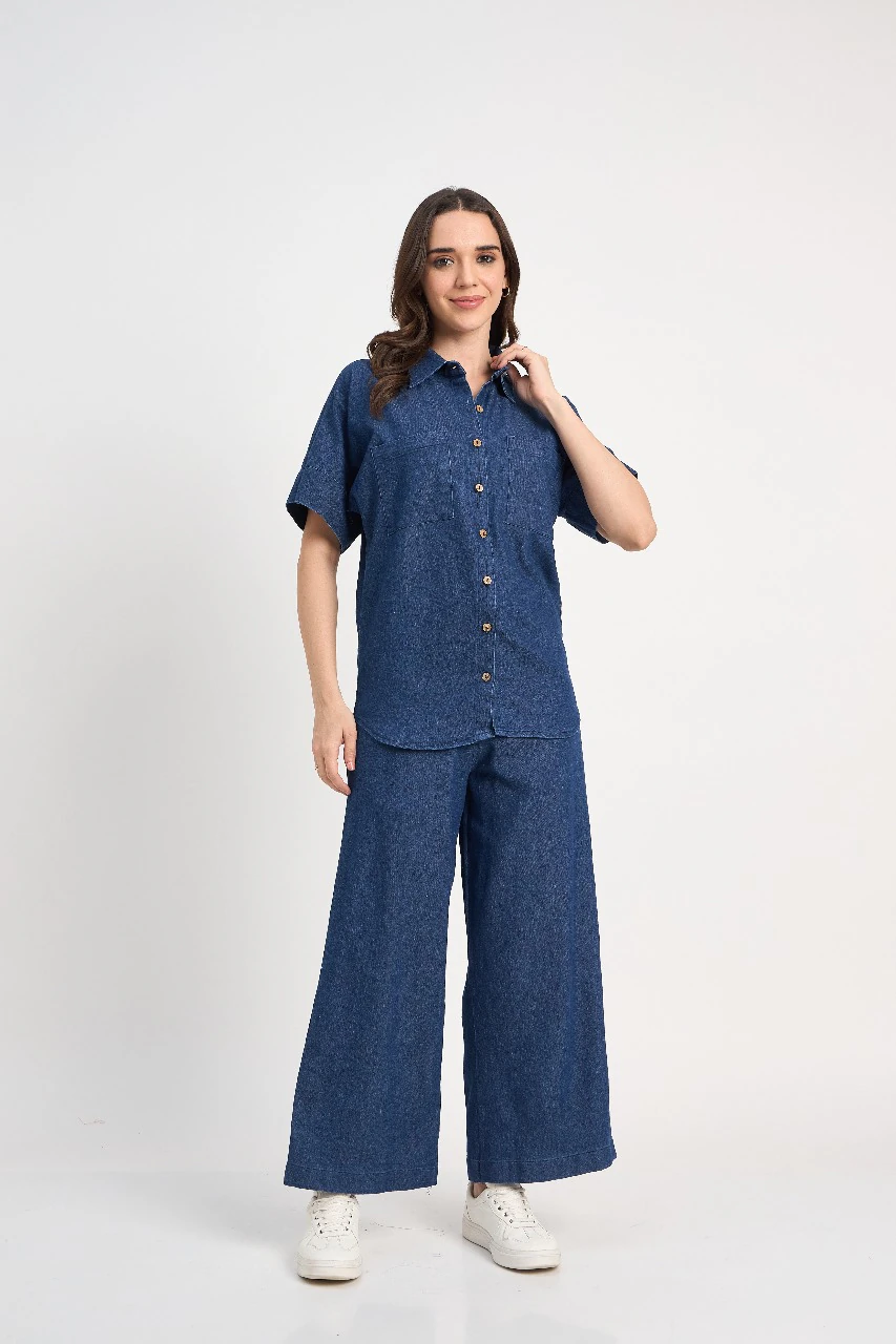 Denim Shirt Co-ord Set
