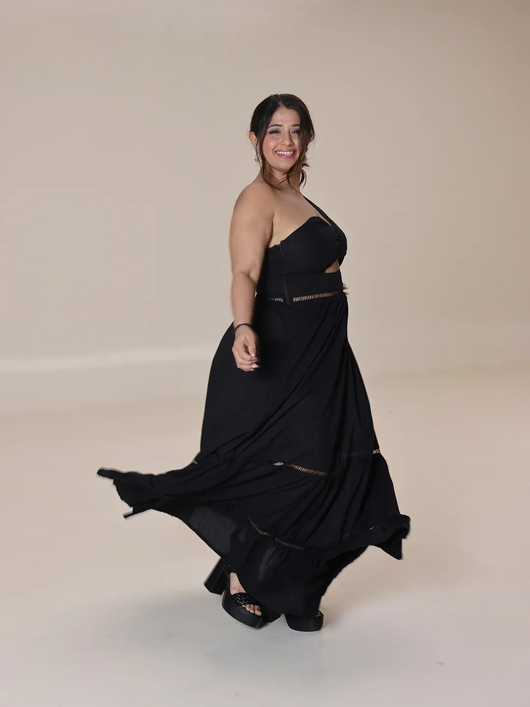Dramatic Black Tiered Dress