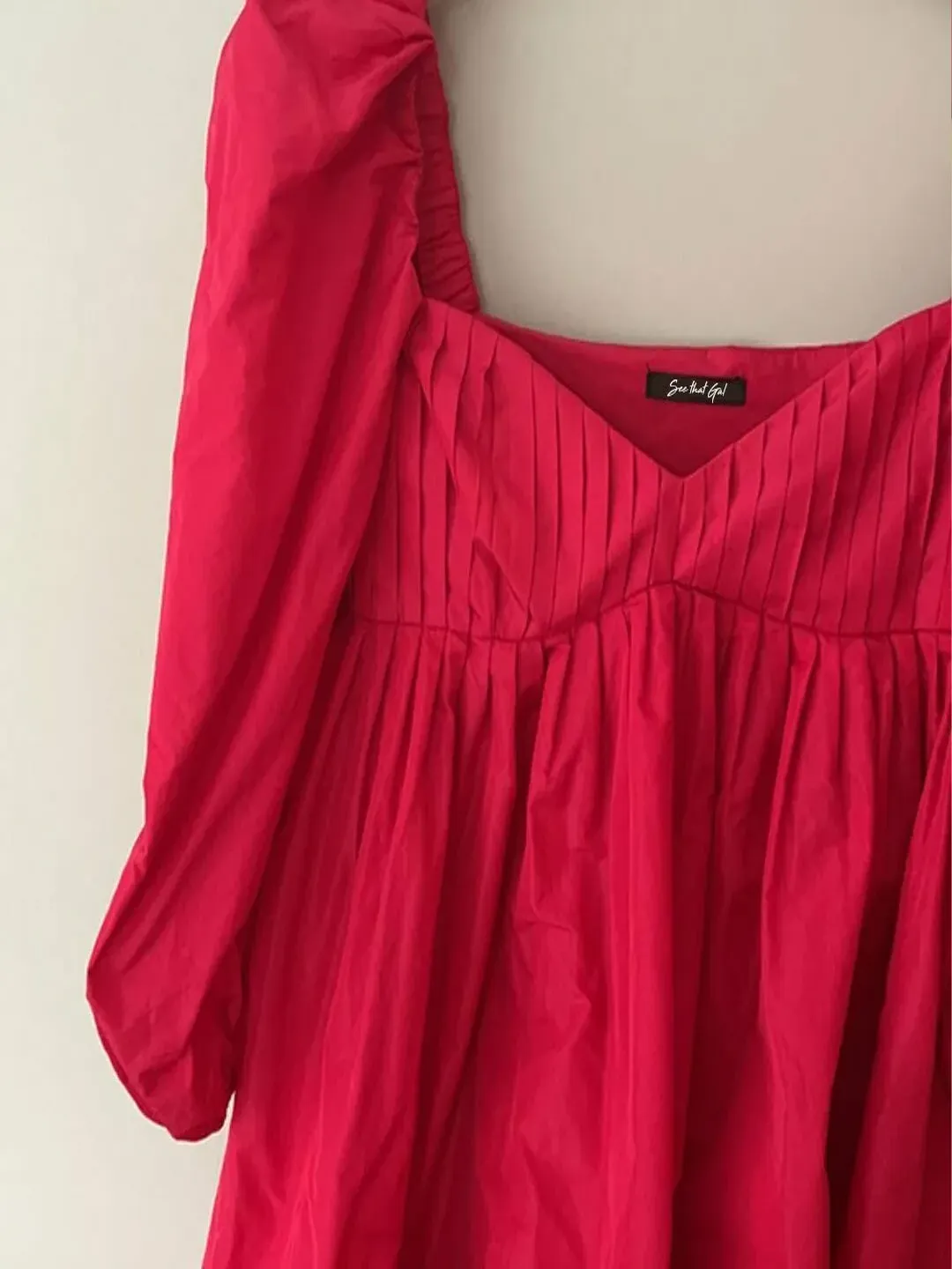 Fuchsia Sweetheart Neck Dress