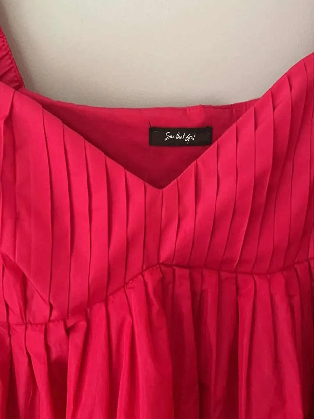 Fuchsia Sweetheart Neck Dress