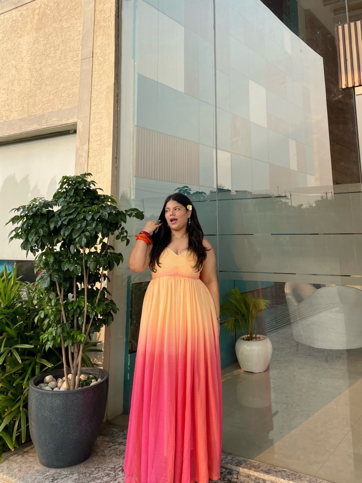 Gathered Tulle Dress