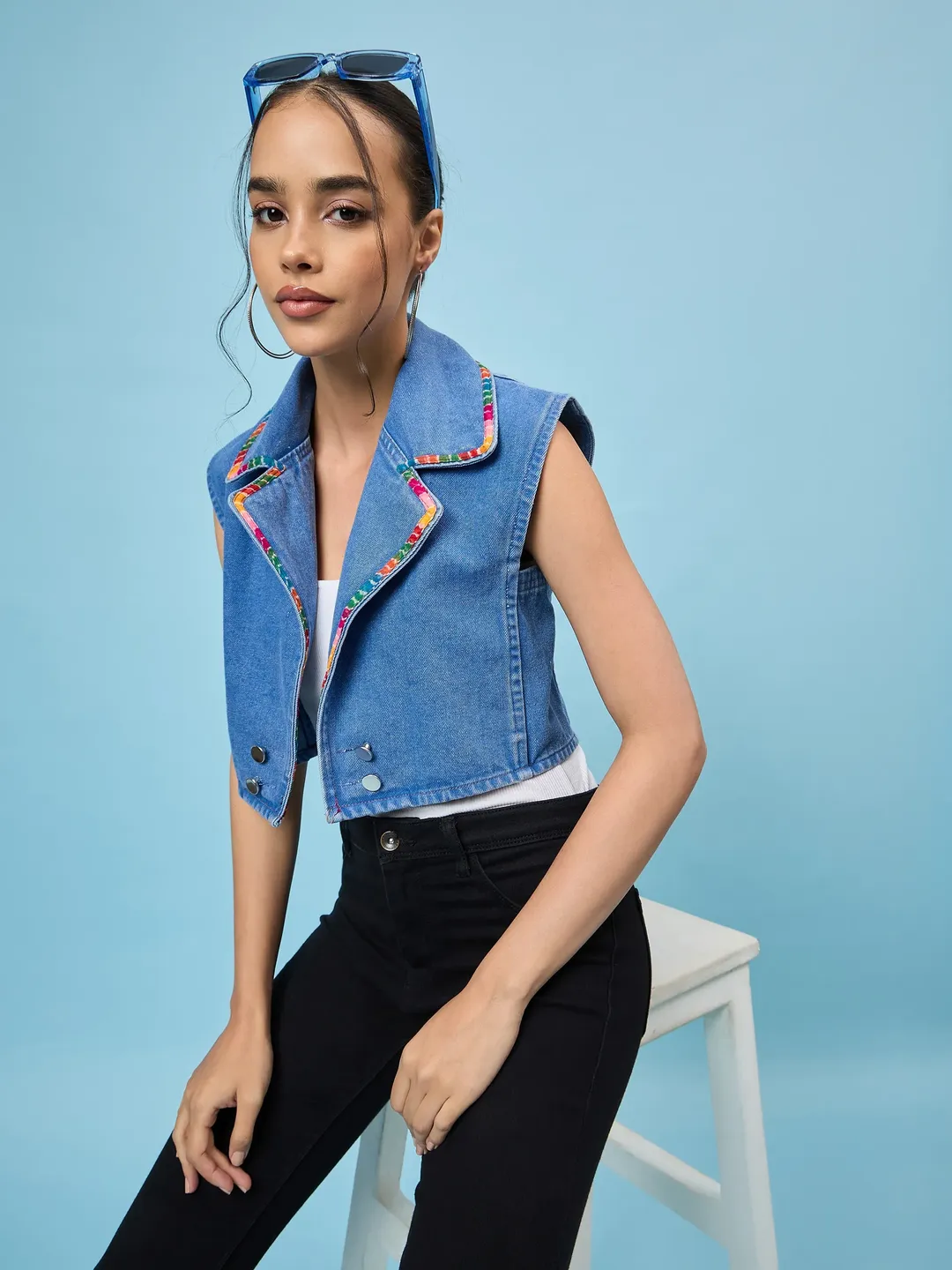 Urban Edge Crop Denim Jacket