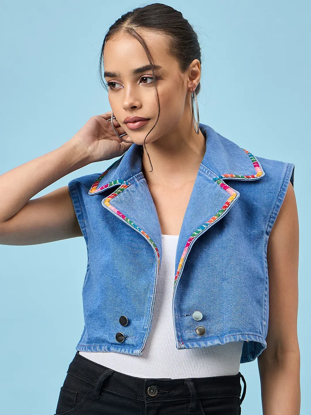 Urban Edge Crop Denim Jacket