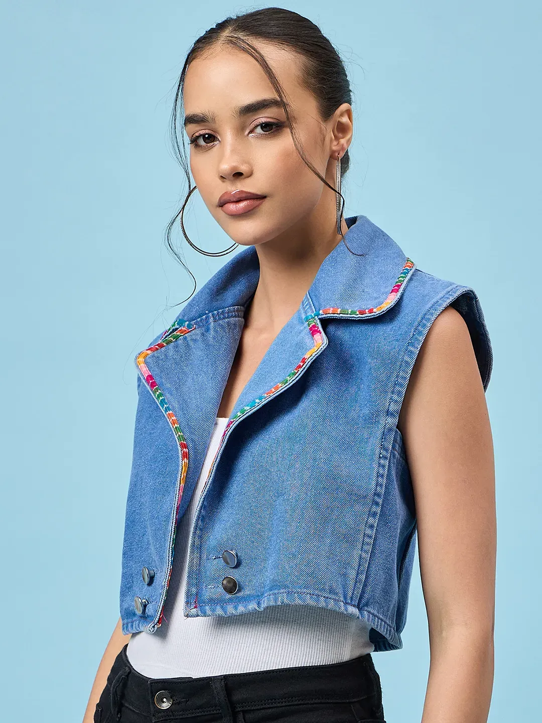 Urban Edge Crop Denim Jacket