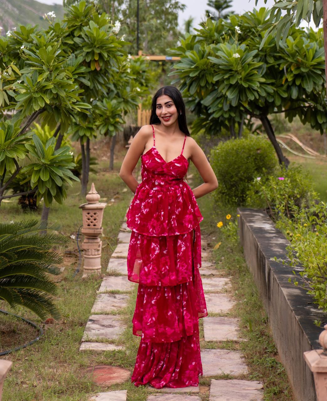 Red Floral Dress