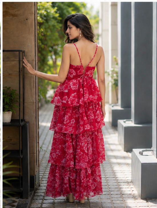 Red Floral Dress