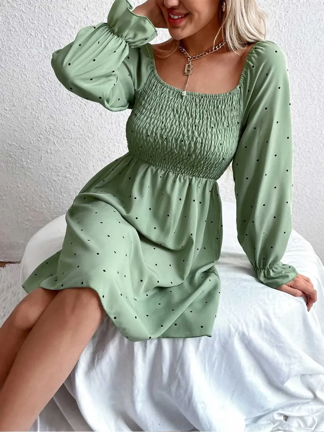 Women Enchanting Pista Green Dress