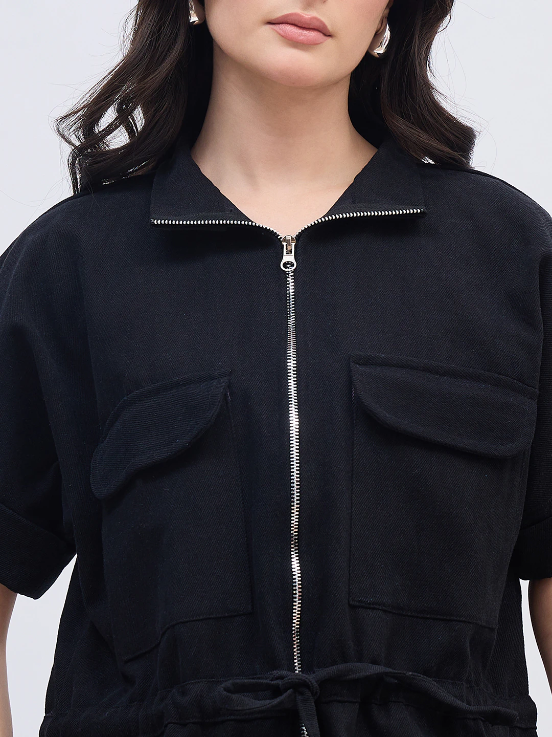 Black Denim Chain Co-ord Set