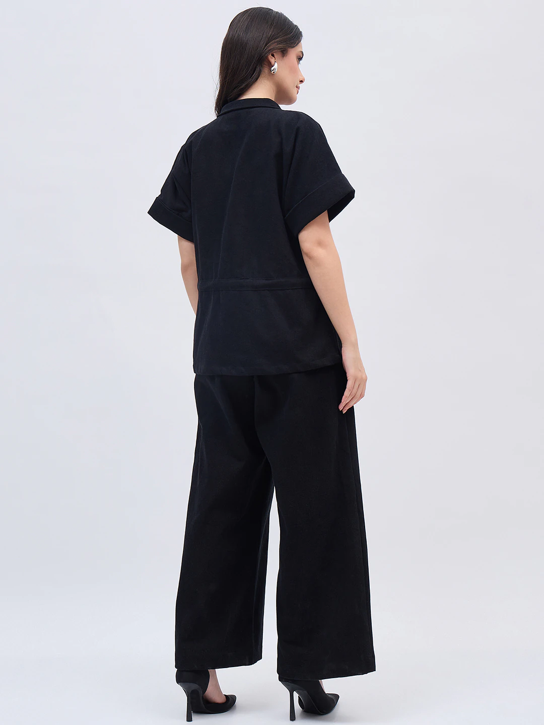 Black Denim Chain Co-ord Set