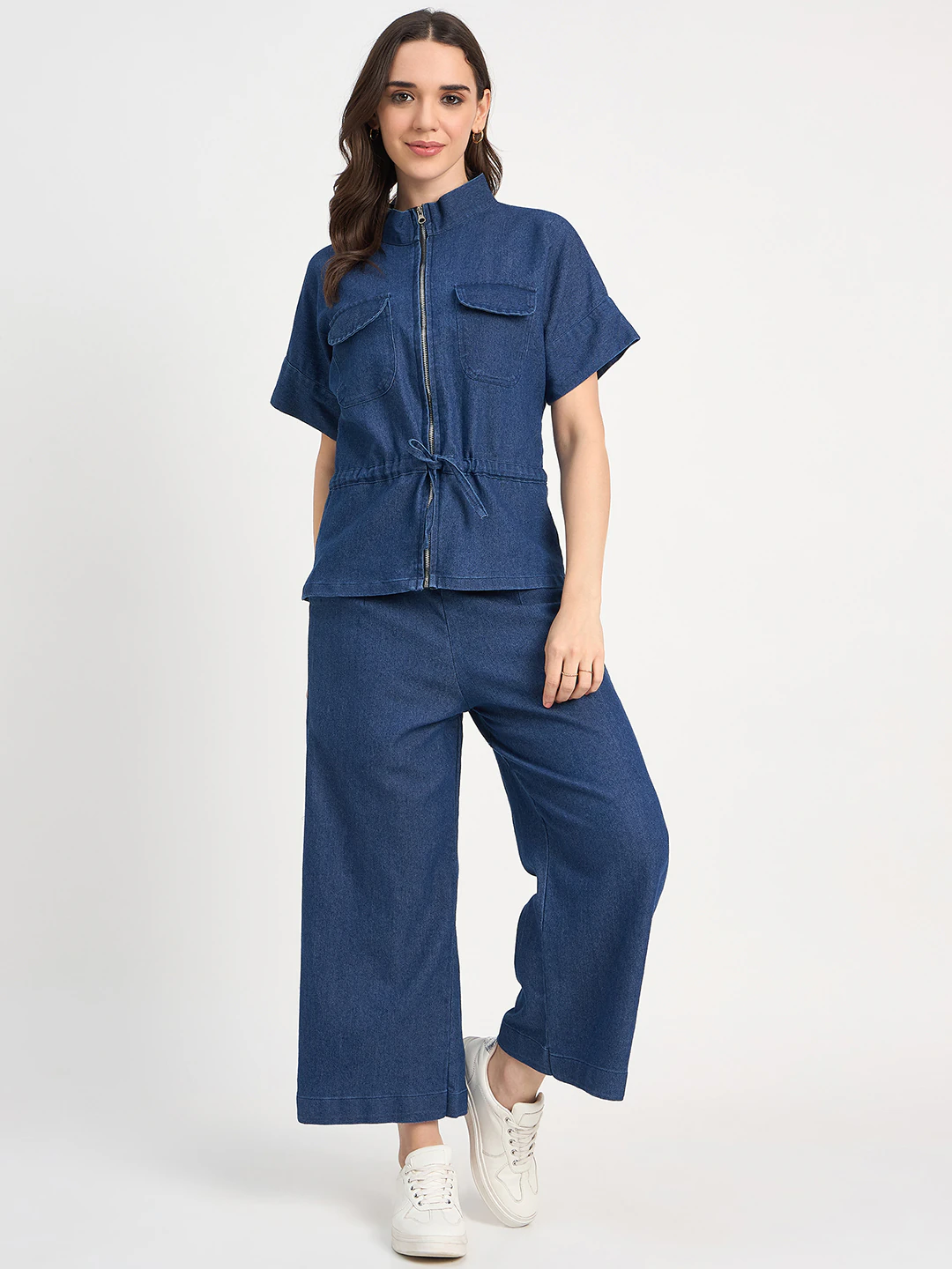 Dark Blue Denim Chain Co ord set