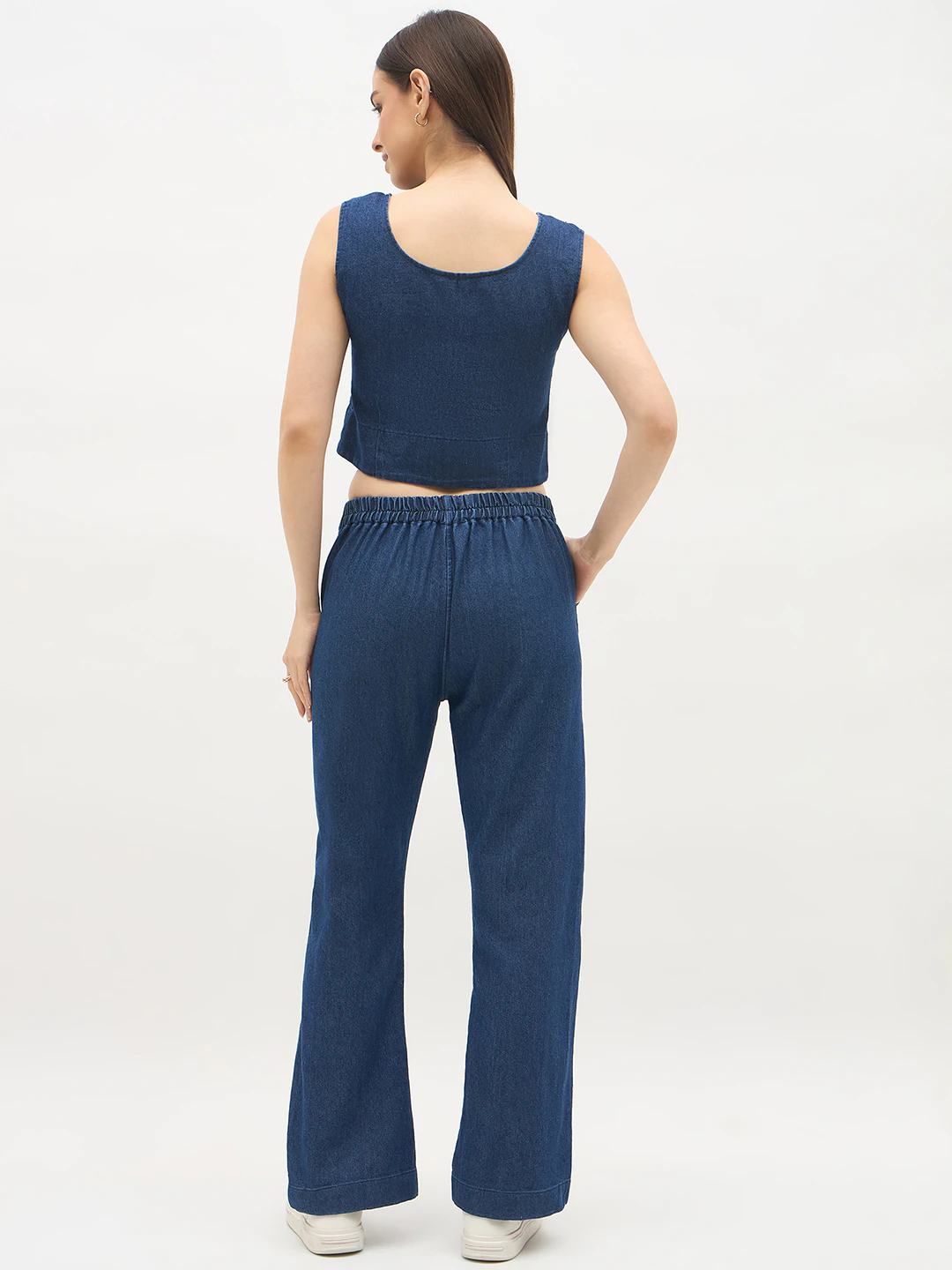 Dark Blue Denim waistcot co-ords set