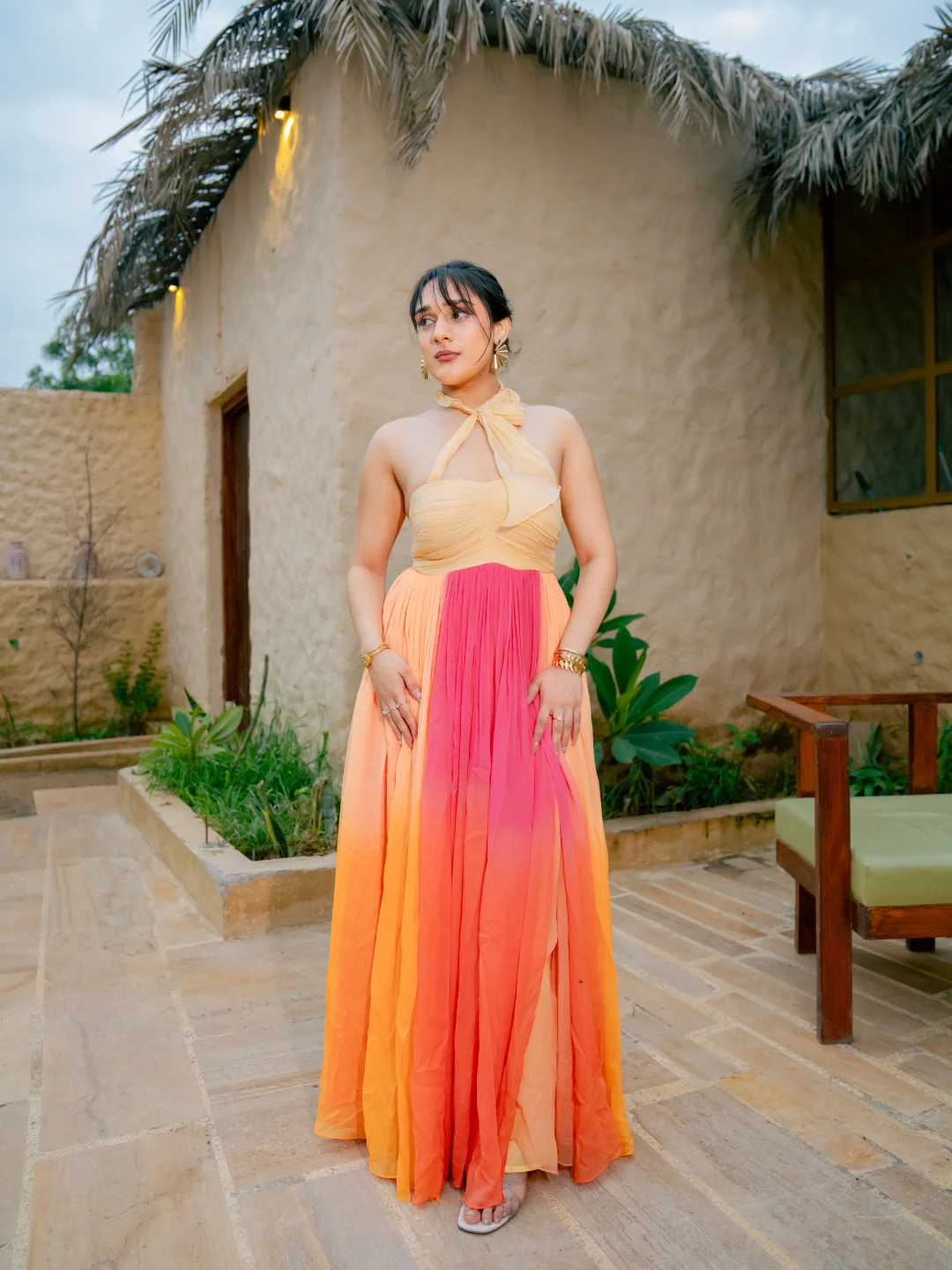 Gathered Tulle Dress
