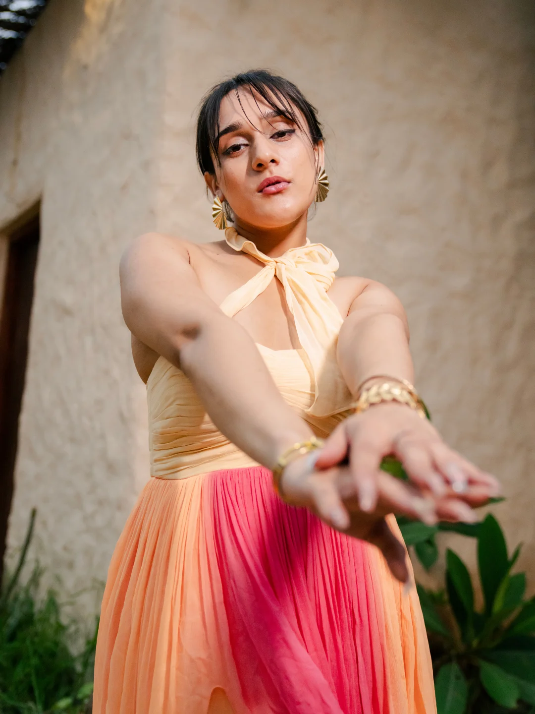 Gathered Tulle Dress