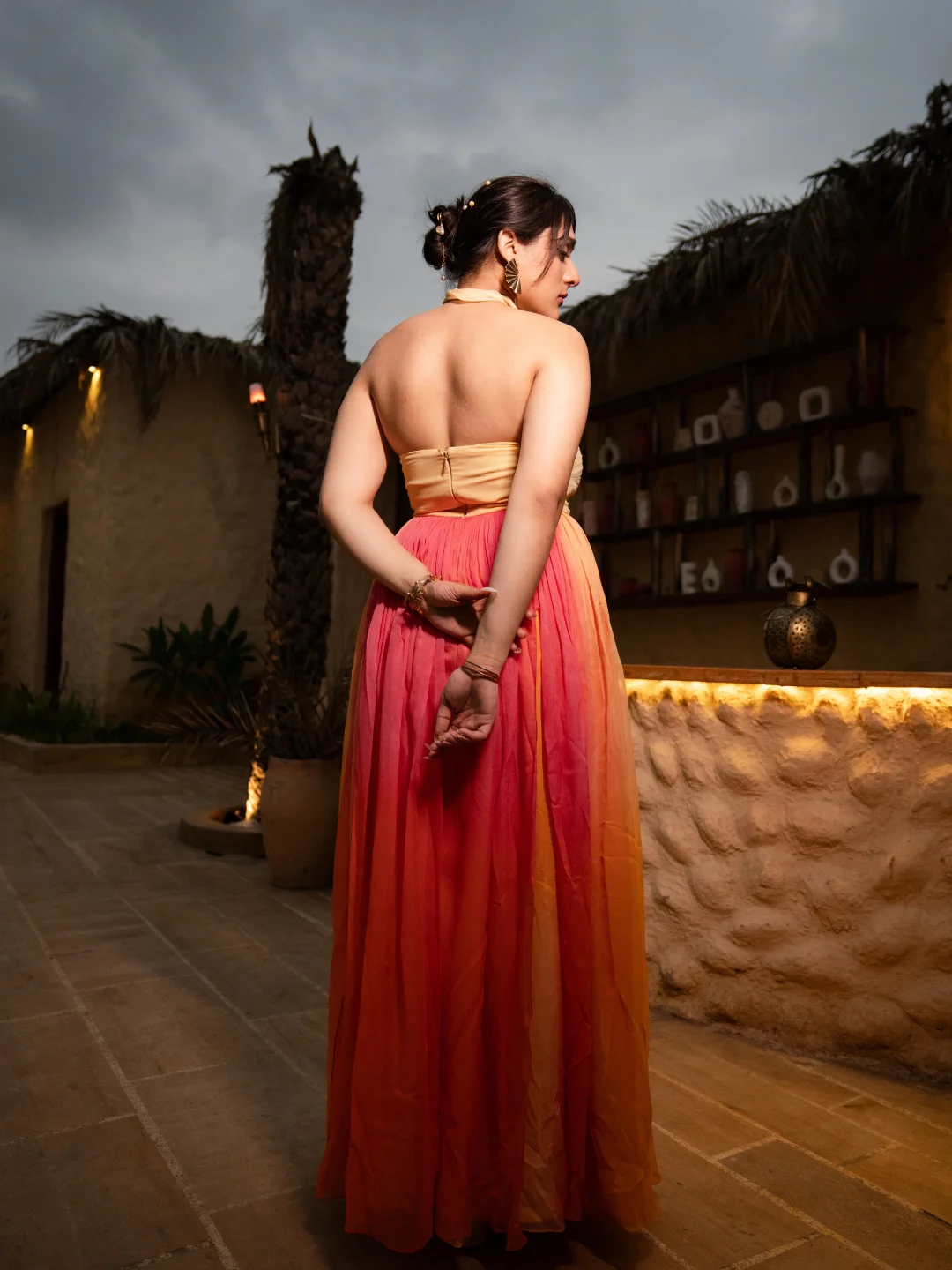 Gathered Tulle Dress