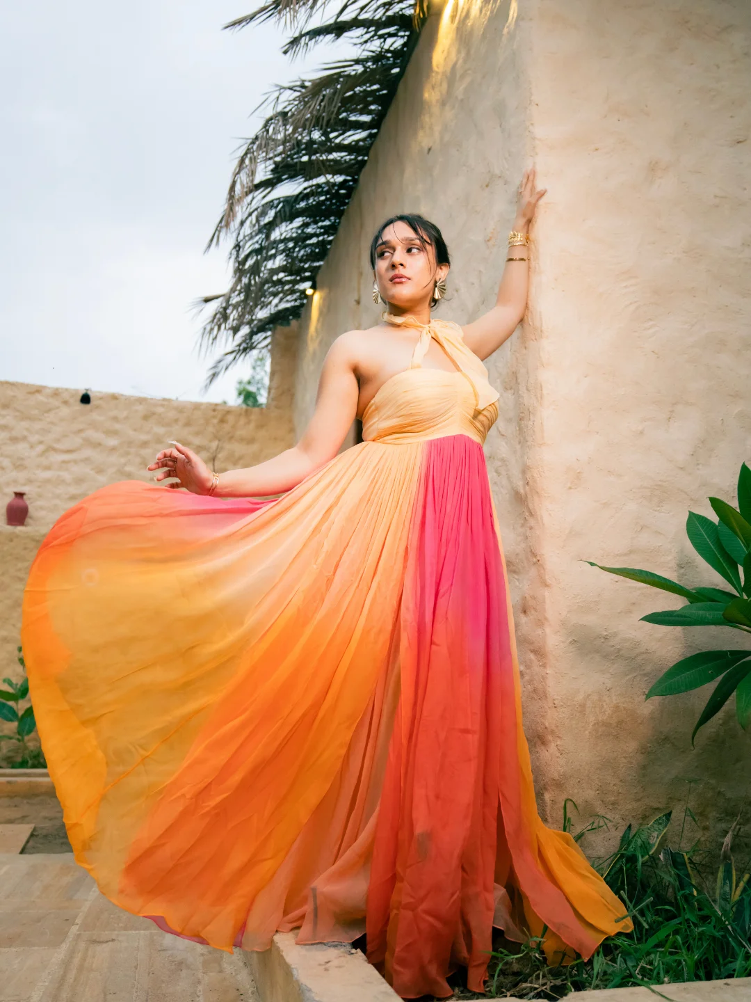 Gathered Tulle Dress