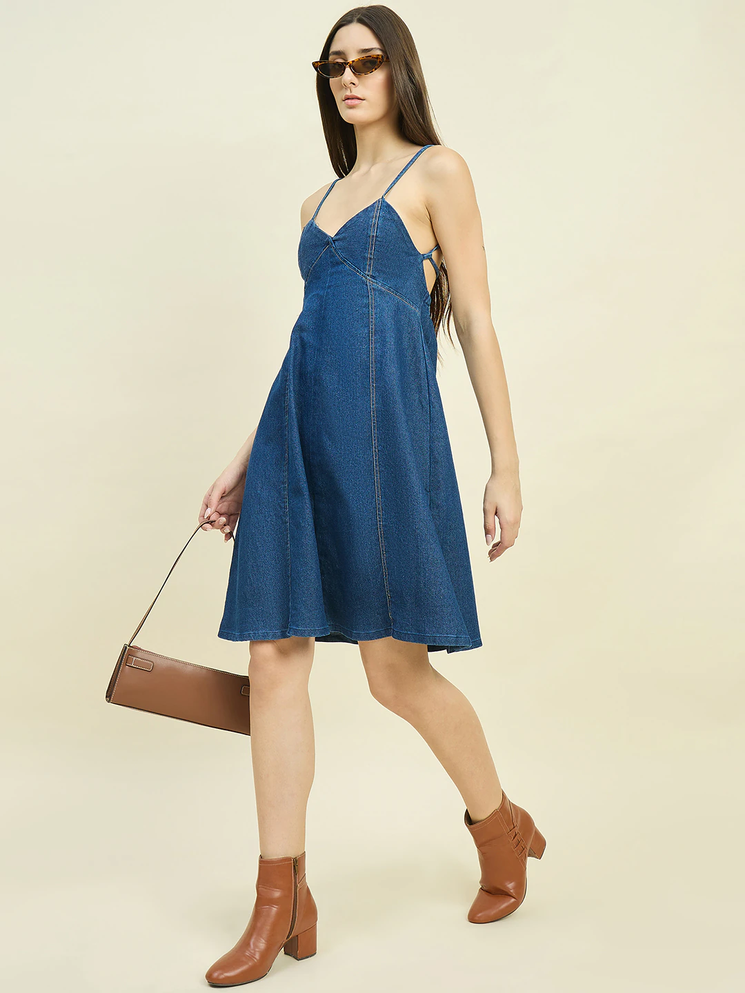 Light Blue Midi Denim Dress