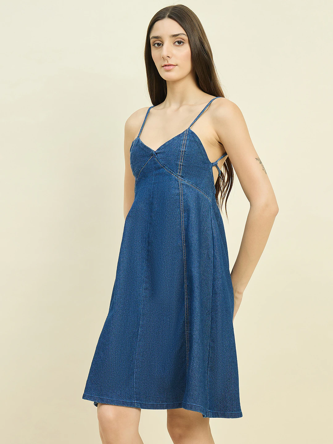 Light Blue Midi Denim Dress