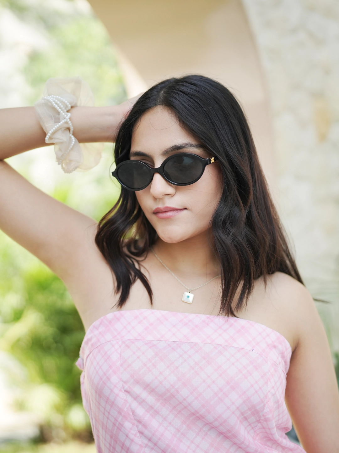 Pink Plaid Mini Dress
