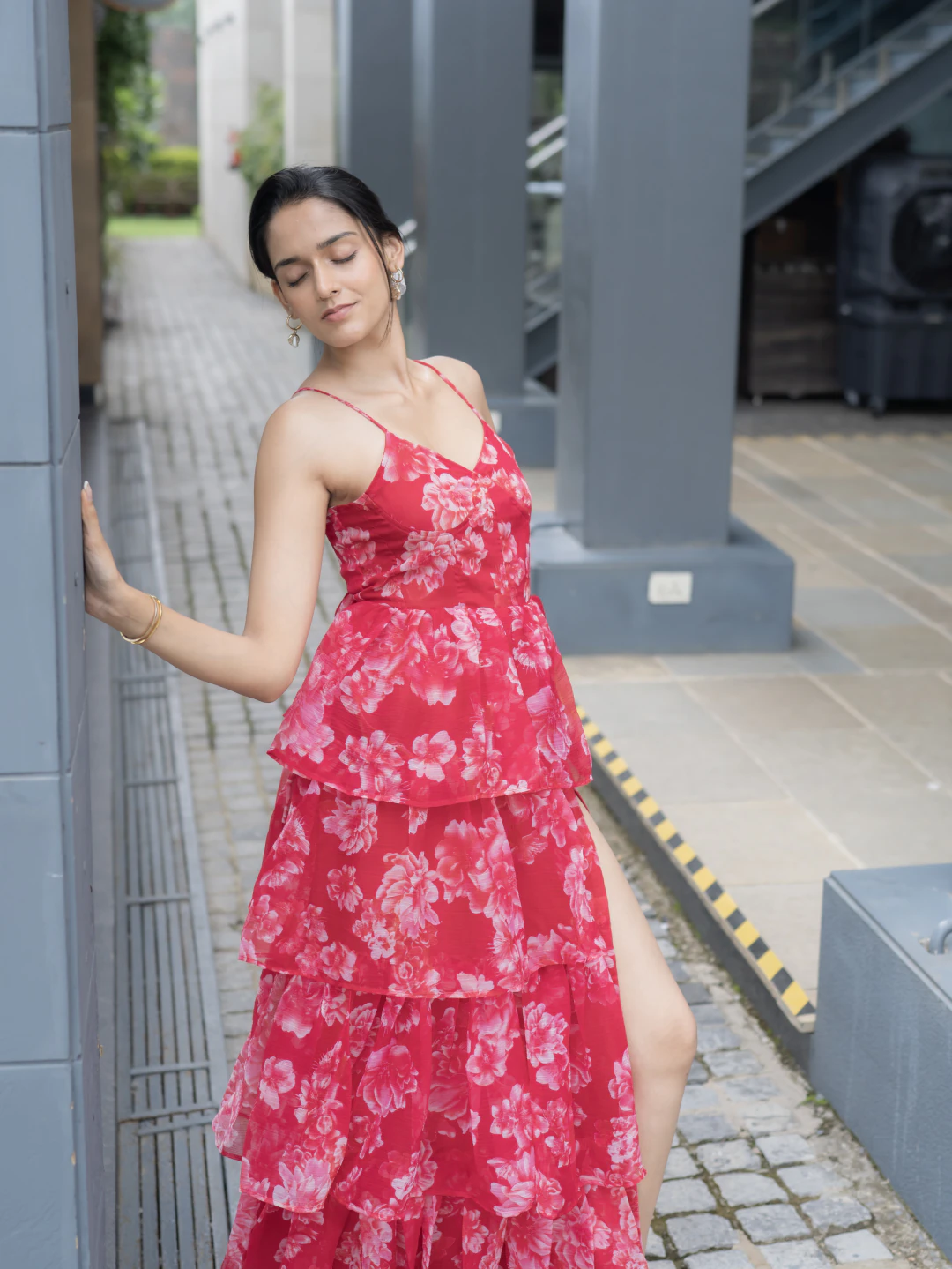 Red Floral Dress