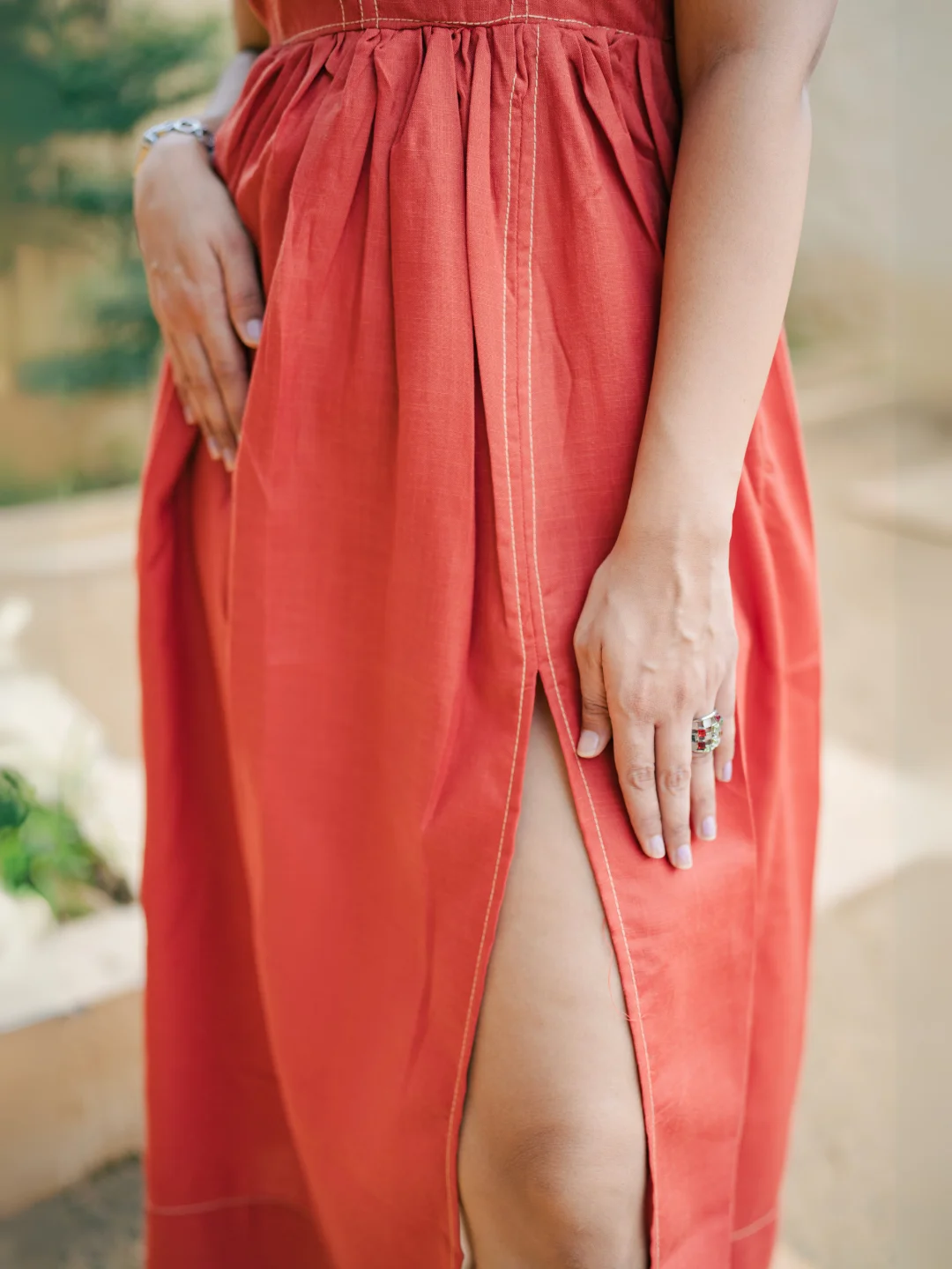 Slit Midi Dress