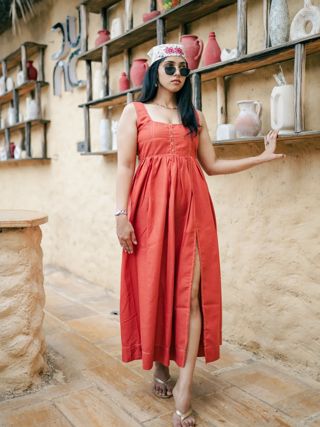 Slit Midi Dress