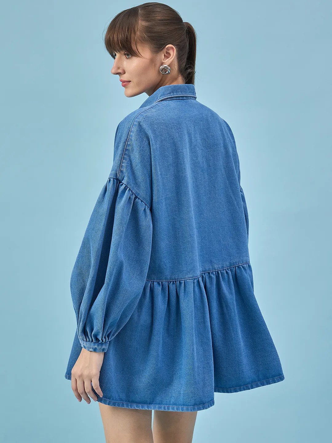 FUN & FLARE BEAU BLUE DENIM DRESS