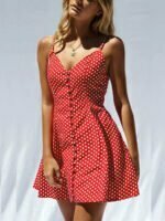 red polkadot dress