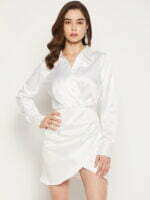 white short satin dress
