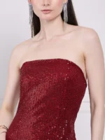 Shimmery Sweetheart Red Sequin Dress