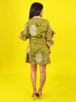 GREEN WHISPERING LEAVES SHIRT DRESS