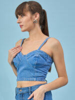 Blue denim corset Top n skirt