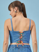 Blue denim corset Top n skirt