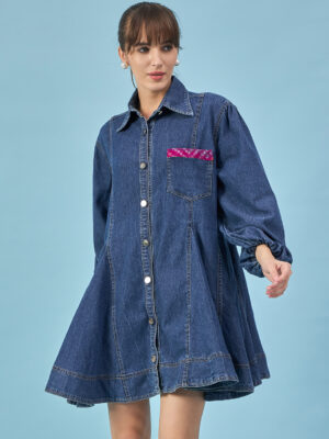 DARK BLUE DENIM DALLIANCE DRESS