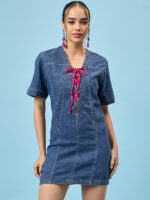 DEEP DIVE DARK BLUE DENIM DRESS