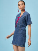 DEEP DIVE DARK BLUE DENIM DRESS