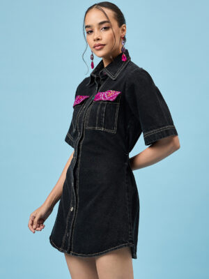 MIDNIGHT CHIC DENIM SHIRT DRESS